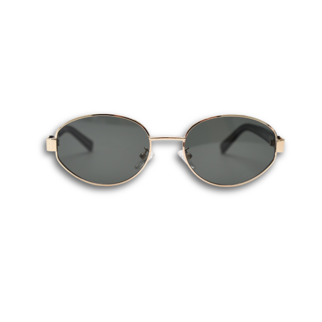 Unisex vintage oval sunglasses with modern polarised lenses, Stylish sunglasses inspired by classic vintage fashion.